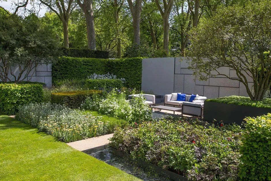 Terrasse et bassin jardin